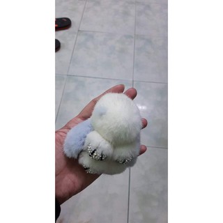 MÓC KHOÁ THỎ BÔNG CHÂN ĐÍNH ĐÁ