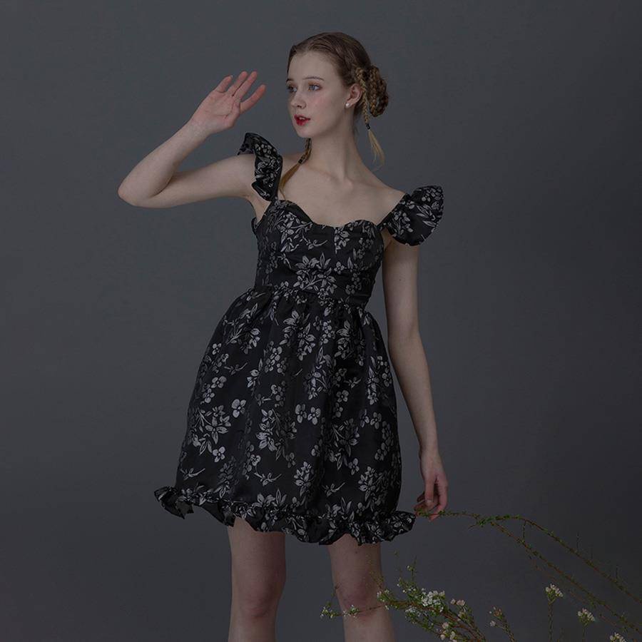 Đầm Ngắn Màu Đen In Hoa Phong Cách Cổ Điển Thời Trang Cho Nữ | BigBuy360 - bigbuy360.vn