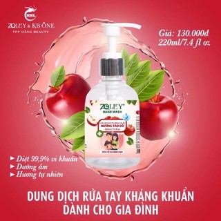 Dung dịch rửa tay kháng khuẩn ZOLEY hương táo đỏ dành cho cả gia đình 220ml