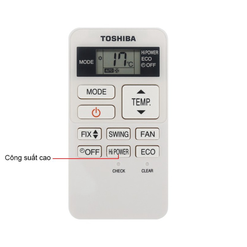 ĐIỀU KHIỂN ĐIỀU HÒA TOSHIBA HÌNH CHỮ NHẬT