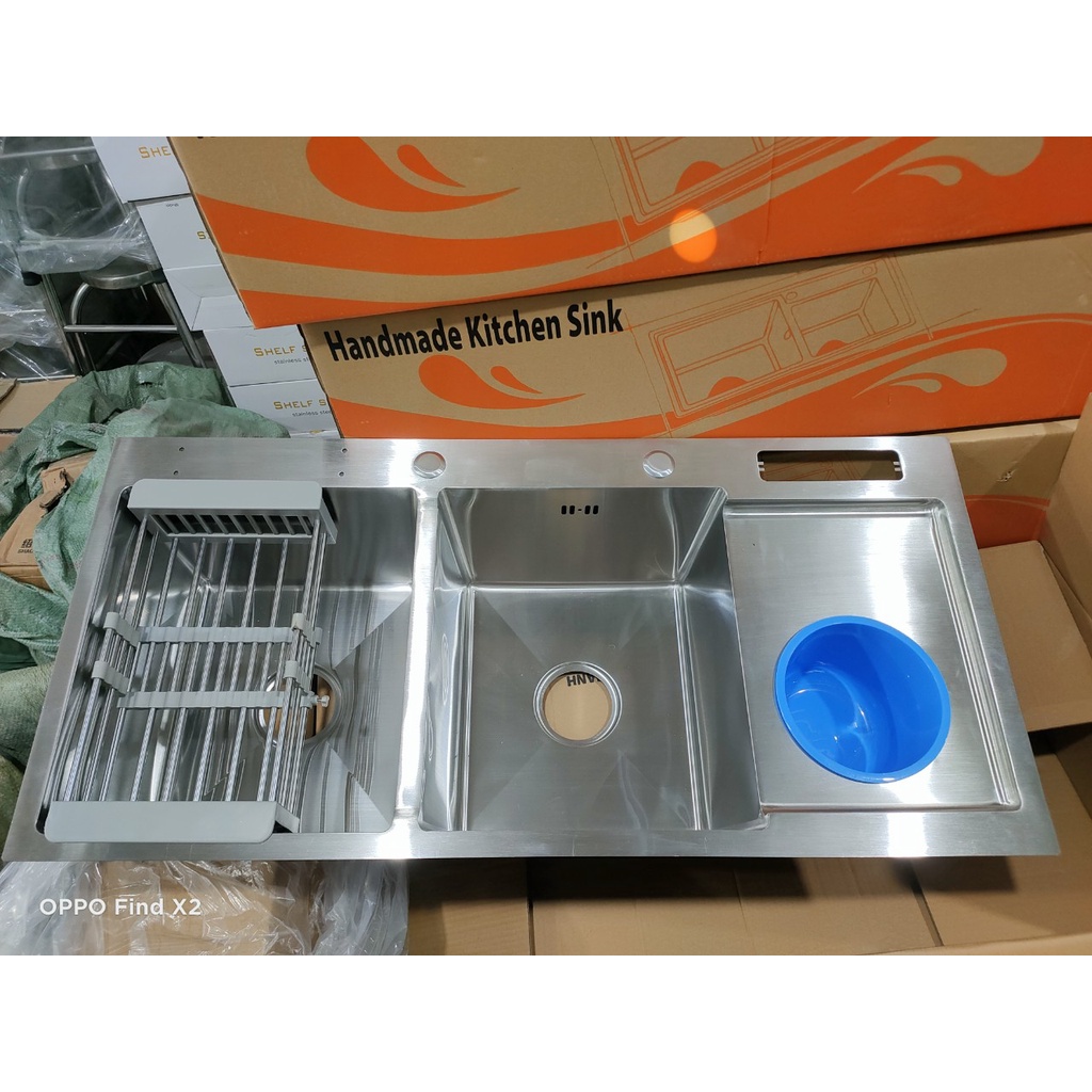 Chậu Rửa Chén Bát inox 304 có vắt dao thớt Đa Năng - KT 10048