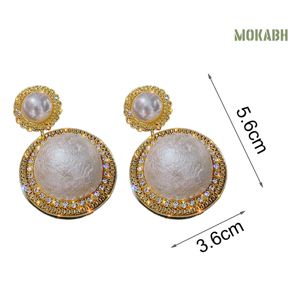 [Mới] 1 Cặp Bông Tai Đính Đá Ngọc Trai Nhân Tạo Phong Cách Hàn Quốc