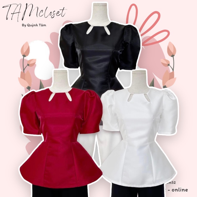 Áo peplum dự tiệc cổ tròn - TK1252