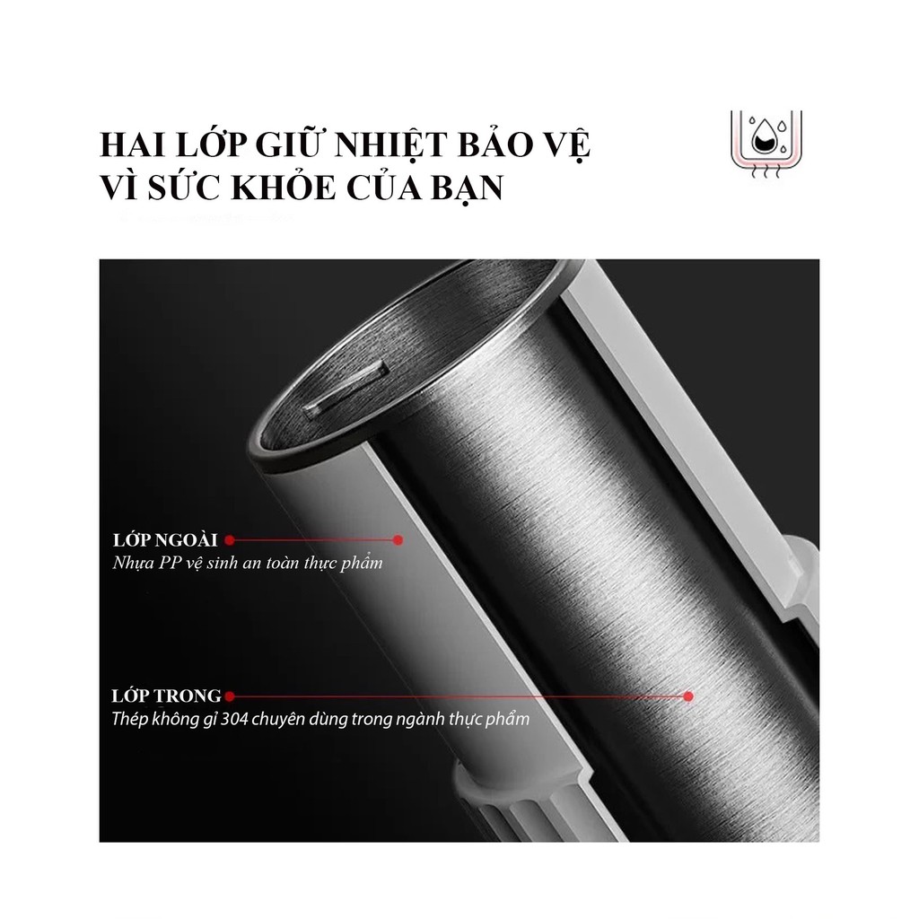 Bình giữ nhiệt Hyundai 💓 bình đun nước mini siêu tốc thông minh - Hàng chính hãng