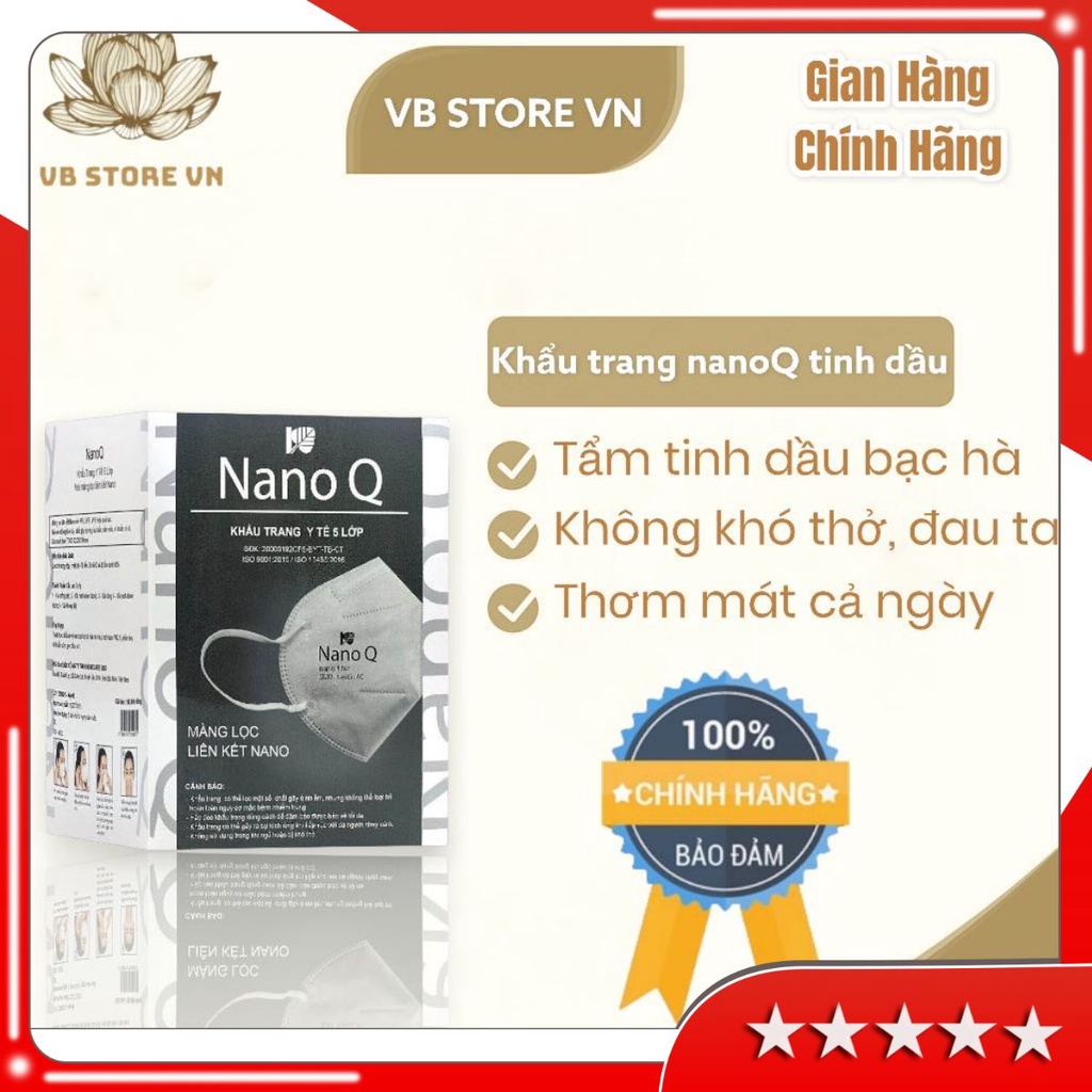 (Chính Hãng) Khẩu Trang Y Tế N95 5 lớp tẩm Tinh Dầu bạc hà Kháng Khuẩn - Hộp 20 chiếc