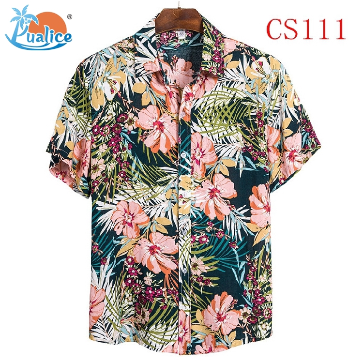 Áo sơ mi nam ngắn tay in họa tiết thời trang