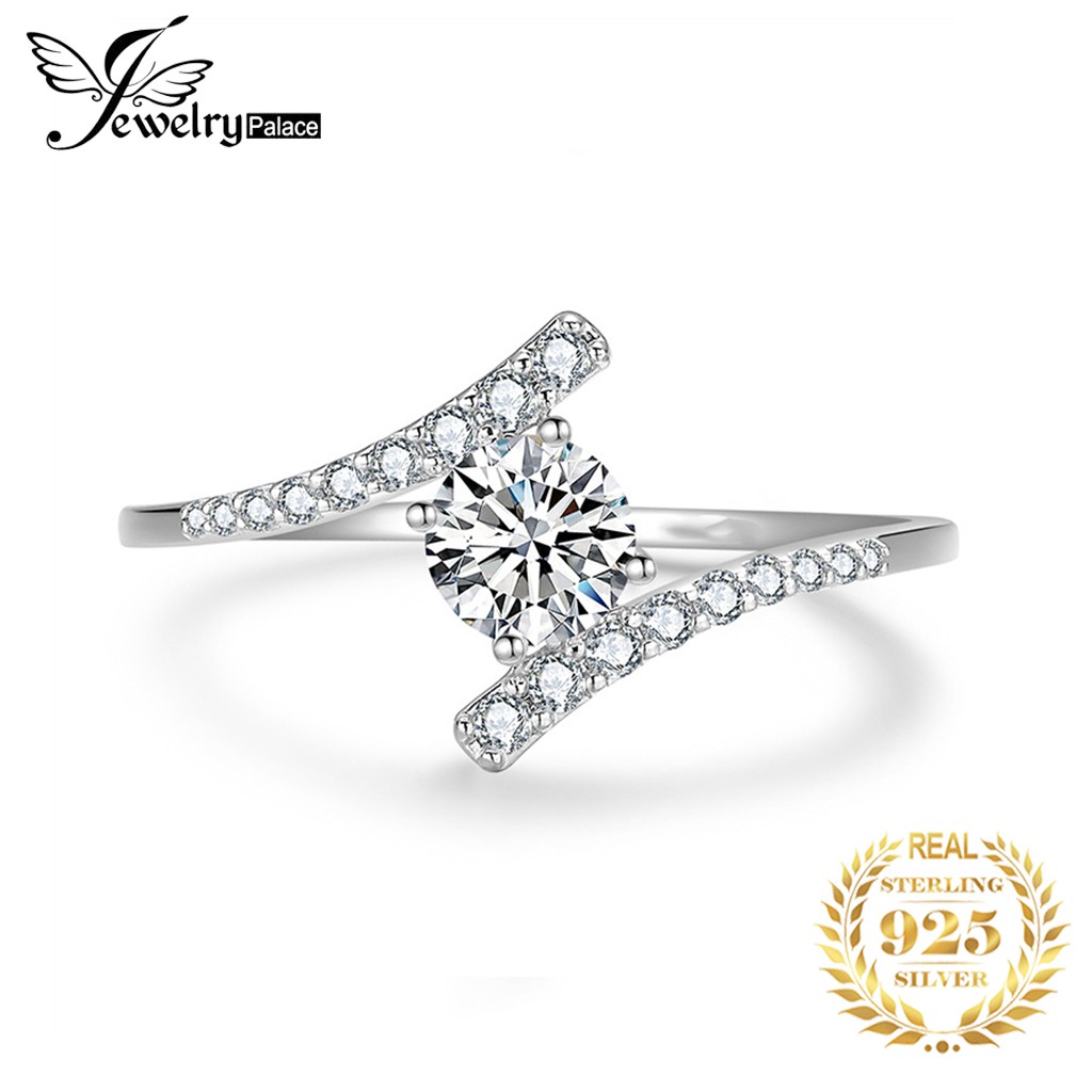 Nhẫn bạc 925 phụ nữ kim cương moissanite 2 carat đồ trang sức thời trang