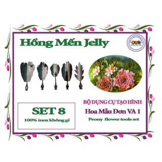 Dụng cụ làm thạch 3D Bộ 5 kim hoa mẫu đơn các loại
