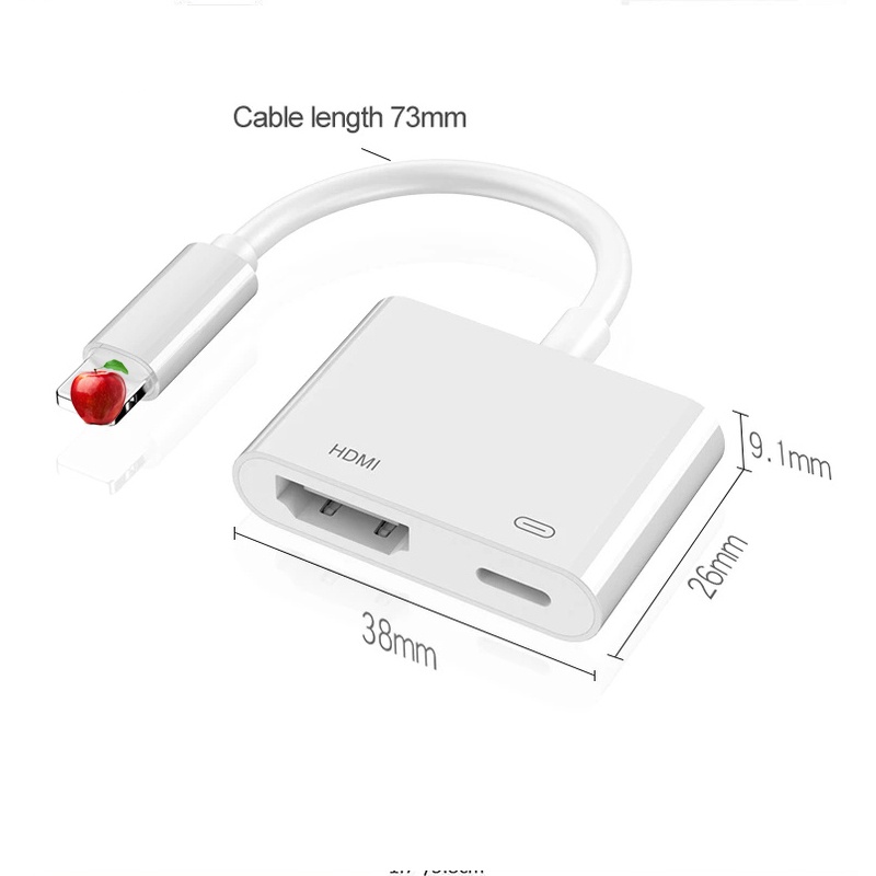 Đầu Chuyển Đổi Cổng HDMI 1080P Kỹ Thuật Số AV Cho iPhone 14 13 12 11 xs max iPad Sang TV HD