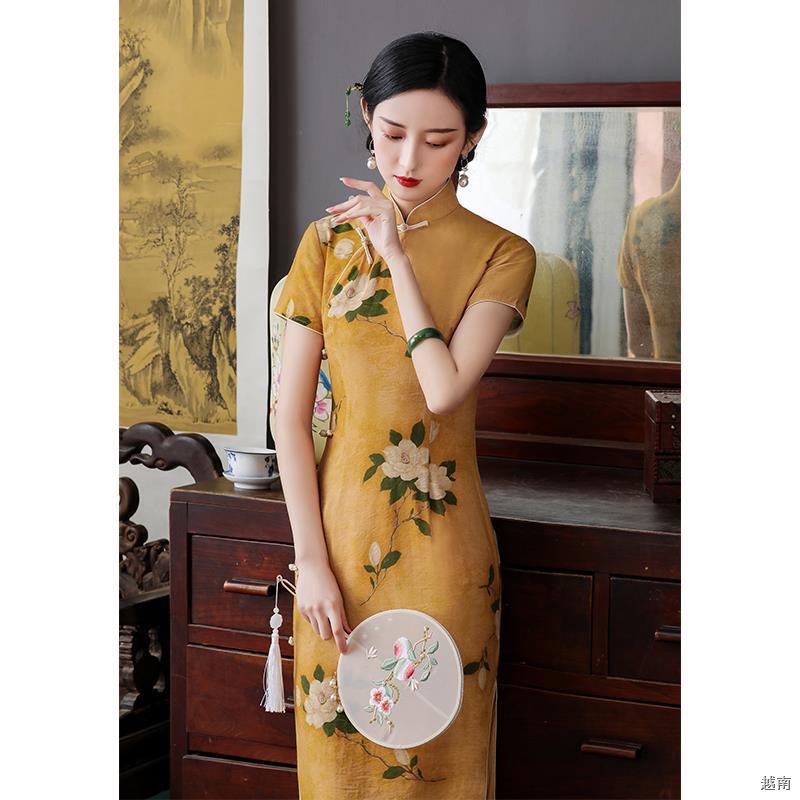 ▤Phiên bản cải tiến của sườn xám cổ Thượng Hải, Cộng hòa Trung Hoa mùa hè cô gái trẻ phong cách Pháp điển áo d