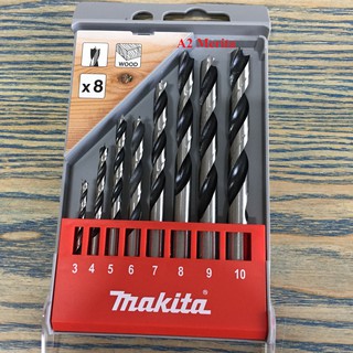 Bộ 8 mũi khoan gỗ chuôi tròn 3-10mm Makita D-57227