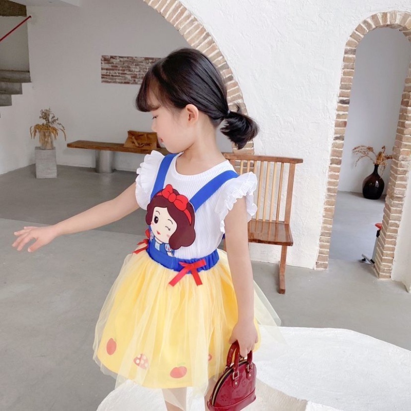 Đầm Công Chúa Vải Lưới Phồng Thời Trang Xuân Hè Hàn Quốc 2022 Cho Bé Gái