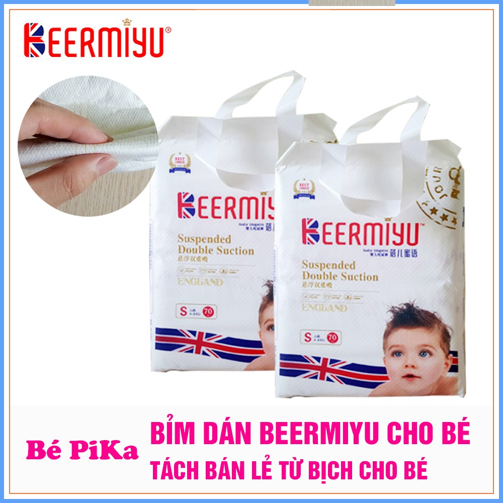 Tã/ Bỉm dán sơ sinh BEERMIYU cho bé size S70/M60/L52