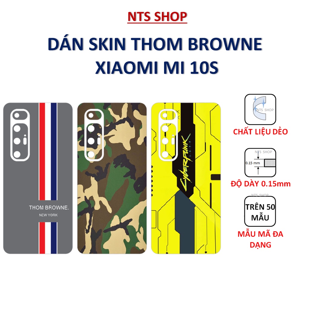 Dán skin Thom Browne mặt sau Xiaomi mi 10S
