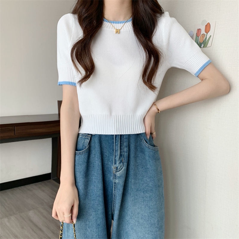Áo Sweater Ngắn Tay Cổ Tròn Thời Trang Cho Nữ  tao bao
