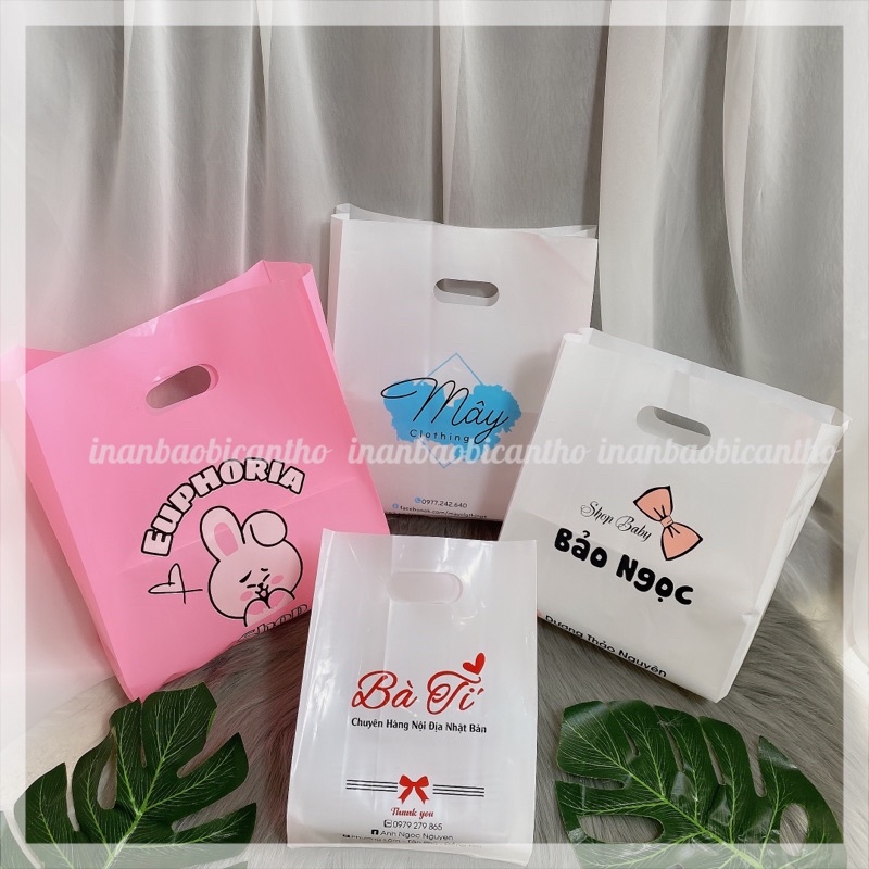 [HÀNG CHUẨN] 5 KG in túi nilon theo yêu cầu, túi trong suốt pe HD Pe hàng bóng dẻo dai dùng cho các shop cao cấp
