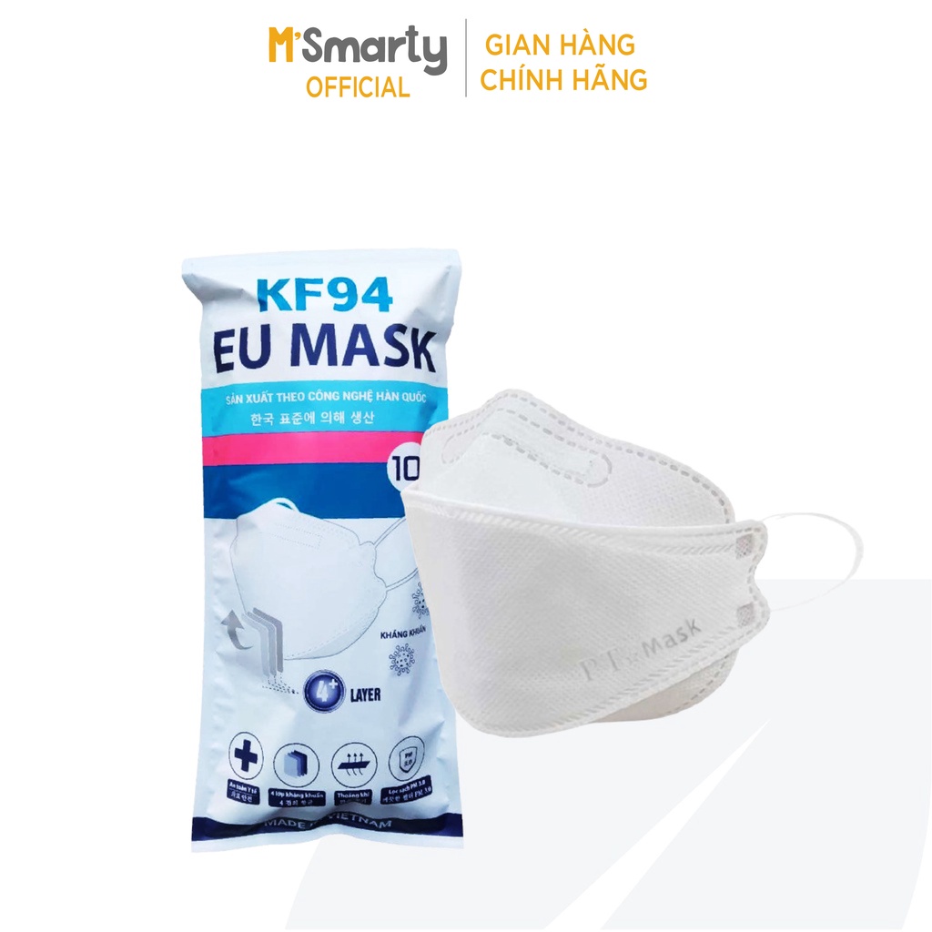 - Khẩu Trang 4D KF94 Mask, Khẩu Trang 4 Lớp Tiêu Chuẩn Hàn Quốc Chính Hãng Chống Bụi Mịn Kháng Khuẩn