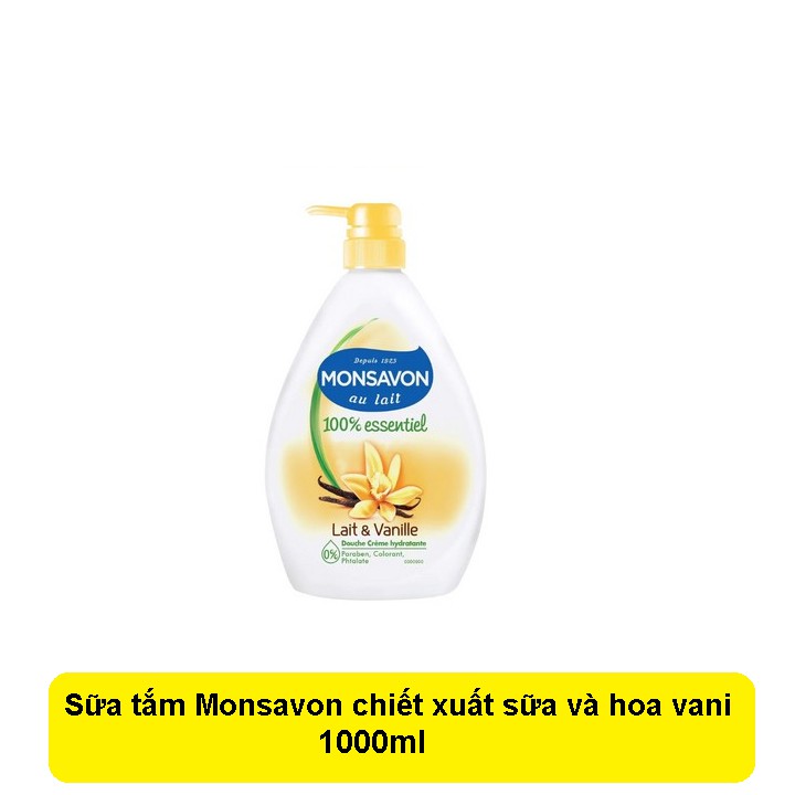 Sữa tắm Monsavon chiết xuất sữa và hoa vani 1000ml