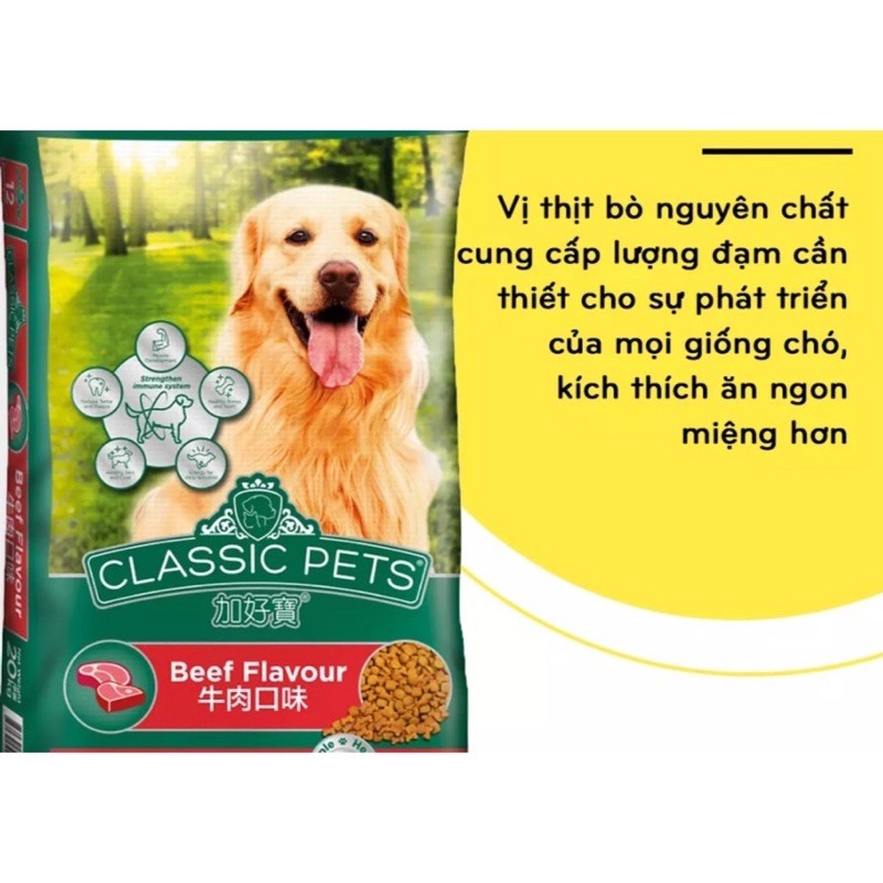 Thức ăn hạt Classic Pét vị thịt bò cho chó lớn - bao 20kg (50 gói 400g)