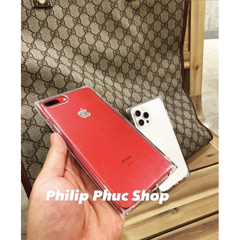 Ốp Lưng Iphone VIỀN VUÔNG Trong Suốt - Tương thích tất cả dòng iphone từ ip6 trở lên