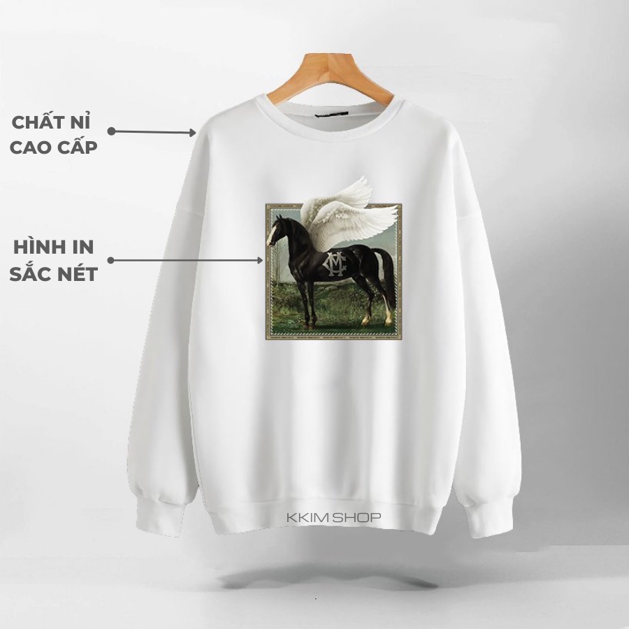Áo Nỉ SWEATER MIKENCO Pegasus, Áo Nỉ Dài Tay Form Rộng Oversize Unisex Nam Nữ, Chất Nỉ dày dặn cao cấp. KKim Shop