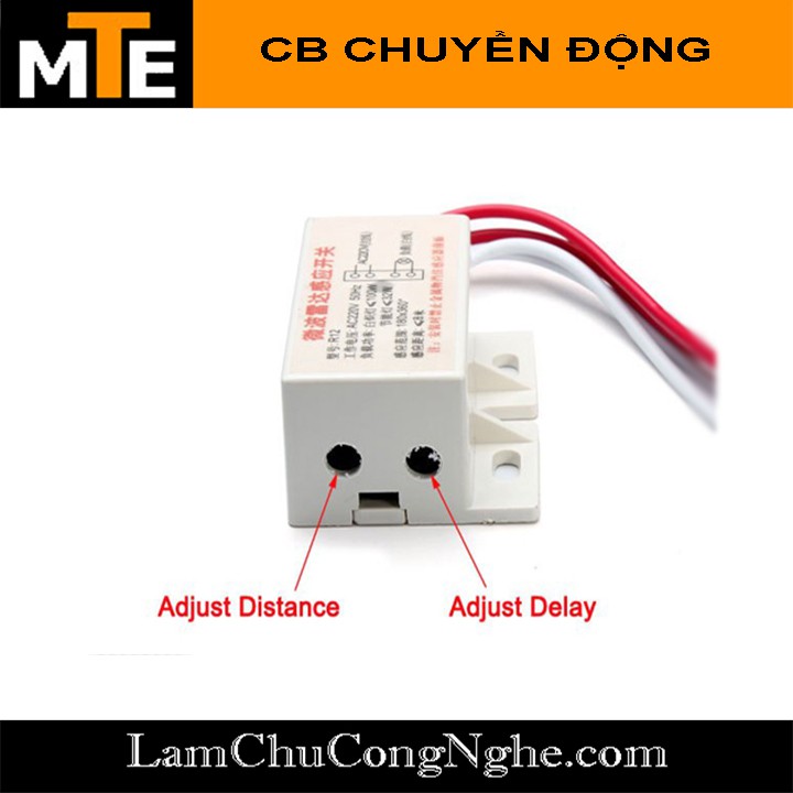 Cảm biến chuyển động dùng vi sóng rada R12-Công tắc bật tắt đèn cầu thang, sân vườn tự động