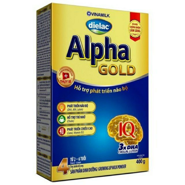 Sữa bột Dielac Alpha Gold 4 hộp giấy 400g