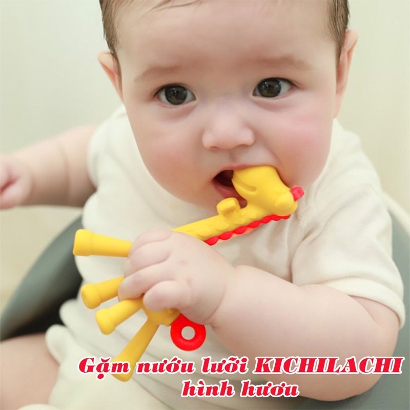 GẶM NƯỚU SILICON KICHILACHI HÌNH HƯƠU VÀ CHUỐI MỀM MẠI, AN TOÀN CHO BÉ