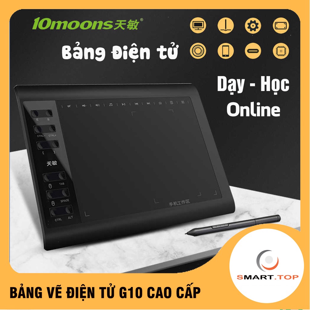 [FREESHIP]Bảng vẽ điện tử G10 Hỗ trợ dạy &amp; học Online, Màn cỡ 10x6 inch, tương thích Window, Mac và Android - 2022