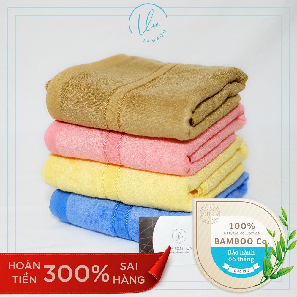 Khăn tắm sợi tre VIE TDTR2 60x120 siêu óng siêu mềm kháng khuẩn siêu an toàn - 100% bông Bamboo Yarn