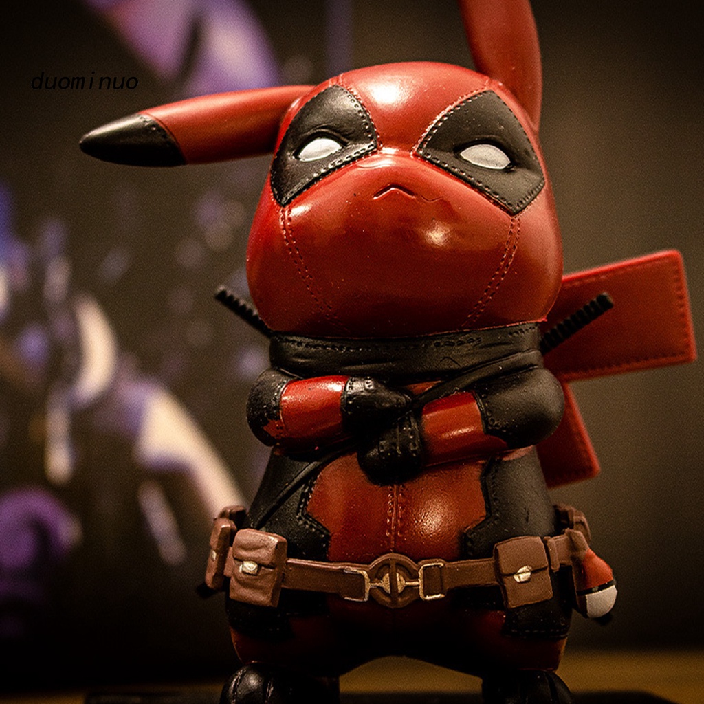 Đồ Chơi Mô Hình Nhân Vật Pikachu Deadpool Bằng PVC Trang Trí Ngộ Nghĩnh Vui Nhộn