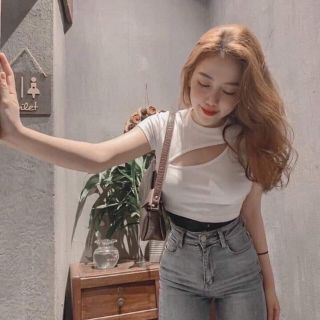 Tuyệt Áo croptop khoét ngực thun borip a3 chuẩn