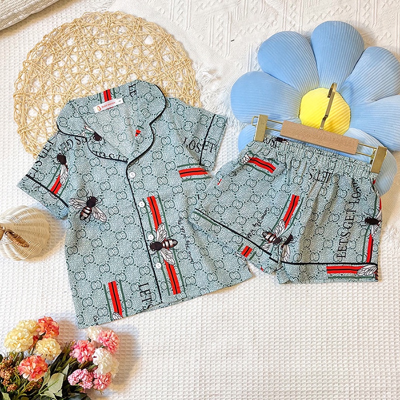 Bộ Đồ Ngủ Pijama Bé Gái Set Quần Áo Trẻ Em Mặc Nhà Lụa Mango Nhiều Màu Cộc Đùi 13-35kg - Babi mama BPN33