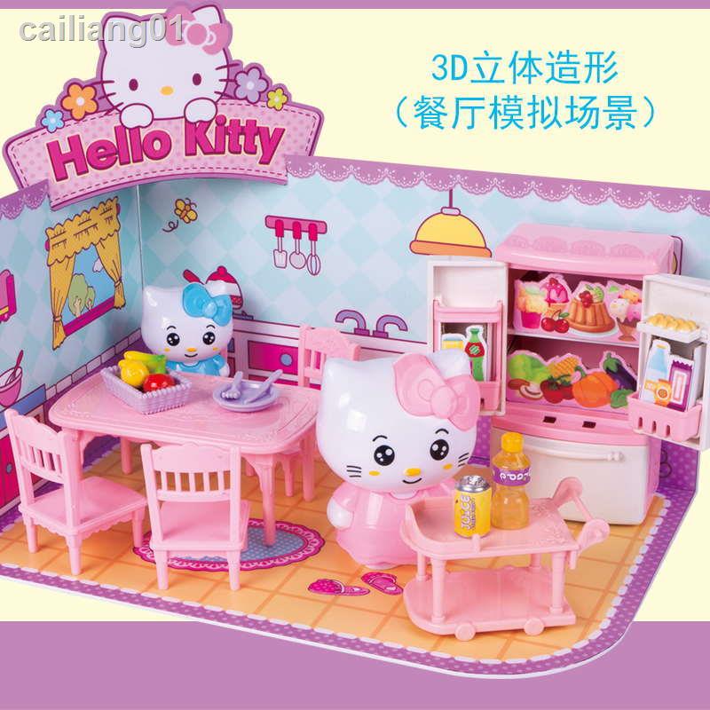 ♂▪Bộ Đồ Chơi Nhà Búp Bê hello kitty Xinh Xắn Dành Cho Bé Gái