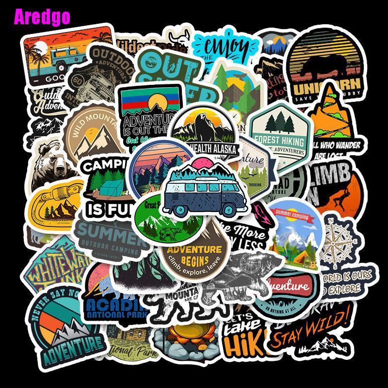 Set 50 miếng dán trang trí hình khung cảnh ngoài trời chống thấm nước