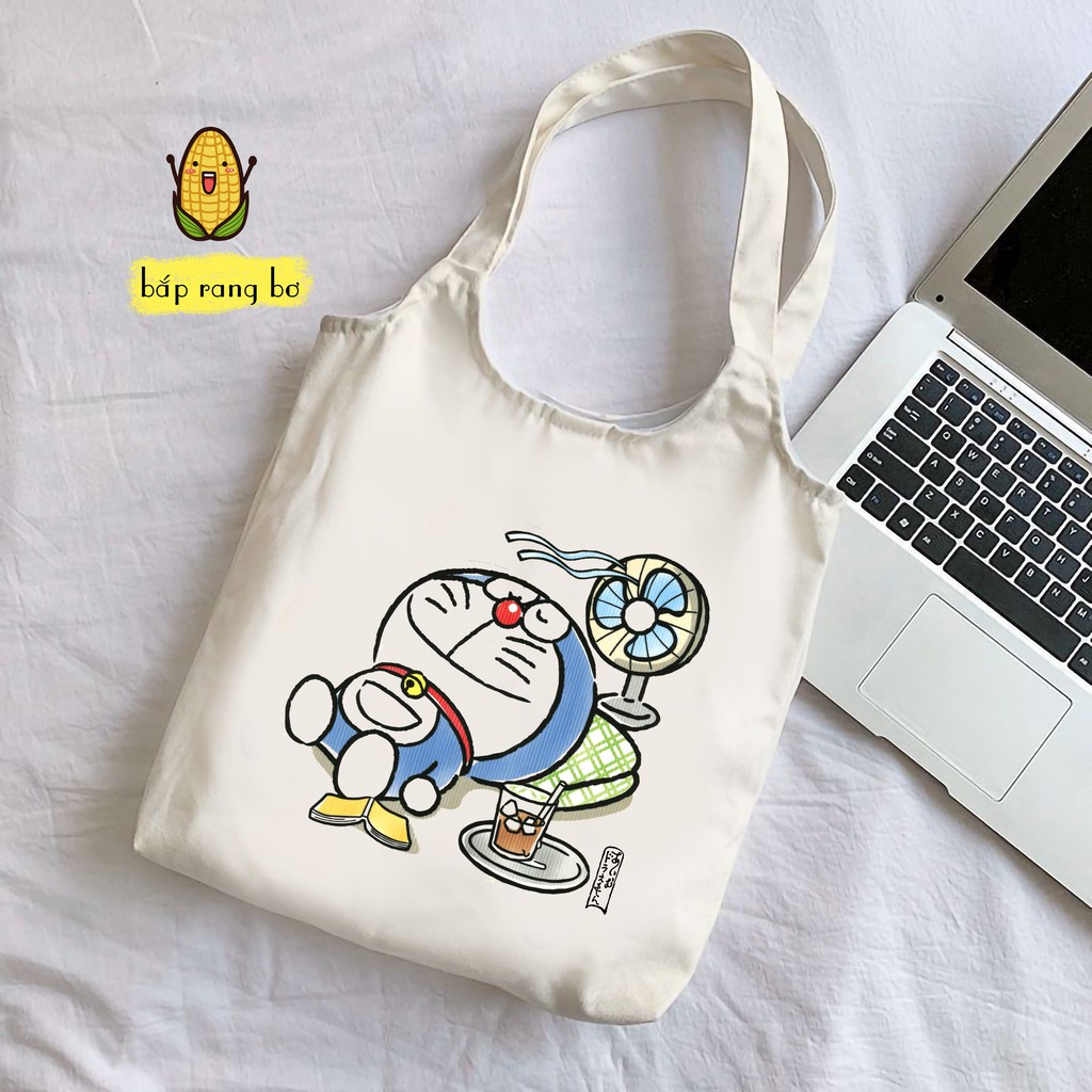 TÚI TOTE TRÒN DORA EMON P2 [CÓ KHÓA + TÚI CON] - VẢI CANVAS