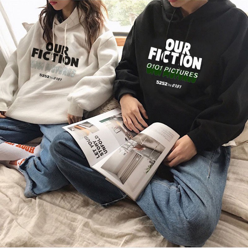 Áo nữ nam hoodie 💥FREESHIP💥 nỉ  Fiction hàn quốc mã SP39 có mũ kiểu dáng áo khoác cá tính chất vải đẹp