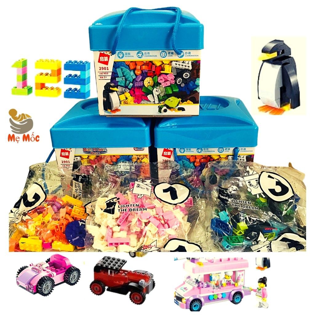 Lego Bộ Đồ Chơi Lắp Ráp Xếp Hình Cho Bé 460 Chi Tiết Cao Cấp Tặng Kèm Sổ Hướng Dẫn Bé Ghép