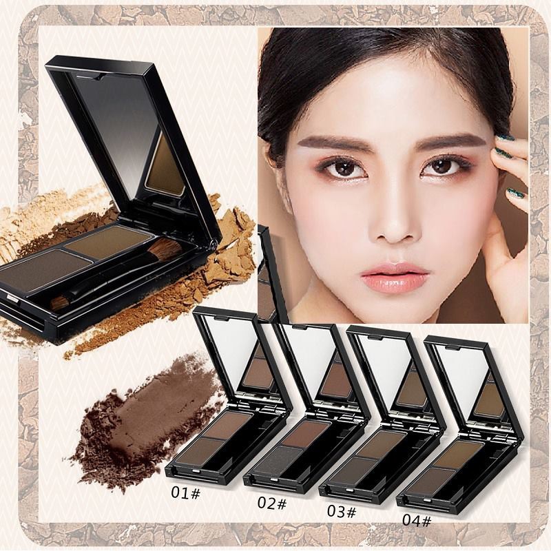 Bột Vẽ Chân Mày Novo 2 Màu Makeup, 4 Loại Tùy Chọn Trang Điểm Đôi Lông Mày Cân Đối Theo Tone Khác Nhau