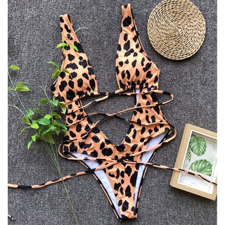 Đồ bơi bikini 1 mảnh da báo vàng