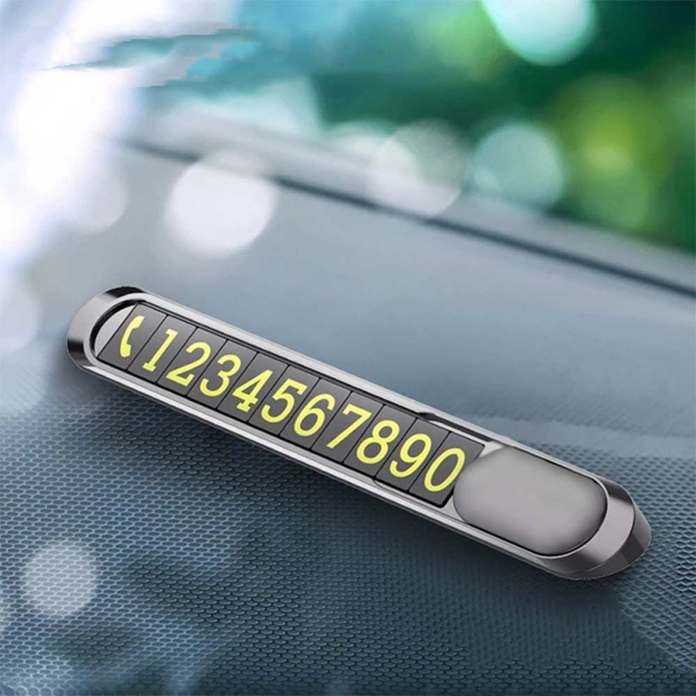 Thẻ số điện thoại đỗ xe tạm thời bằng hợp kim nhôm dạ quang đa năng