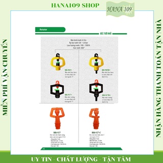 béc tưới cây phun mưa xoay 360 độ tưới rau, cây cảnh, cây ăn trái tùy chọn theo hình sản phẩm