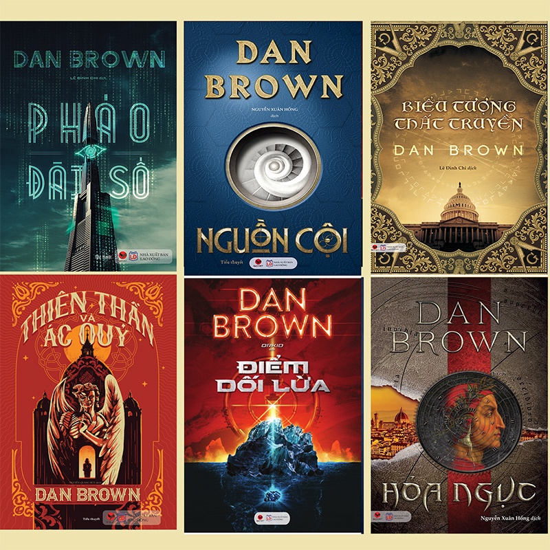 Sách - Trọn bộ Dan Brown - Bìa cứng: Pháo đài số + Thiên thần và ác quỷ + Điểm dối lừa Nguồn cội Biểu tượng thất truyền