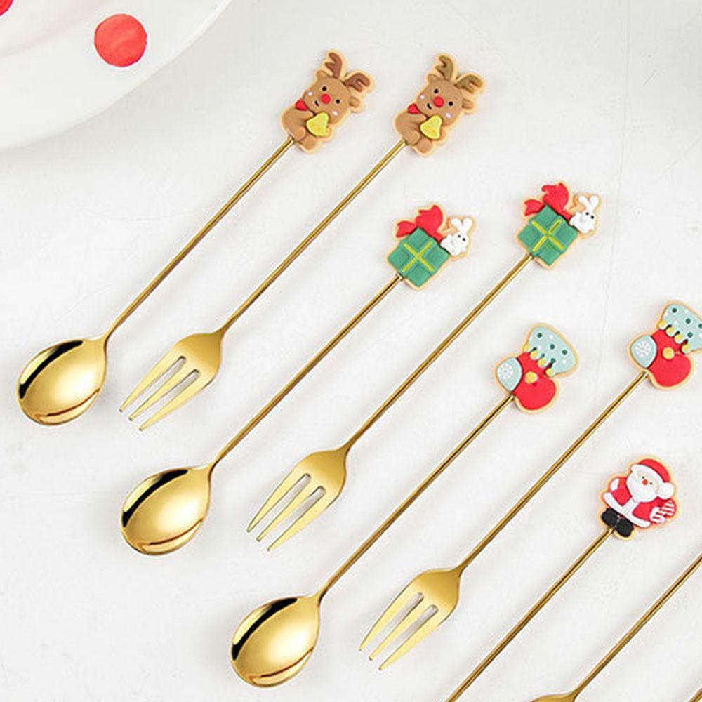 JANE Bộ 6 Muỗng Cà Phê Được Làm Từ Thép Không Gỉ Với Họa Tiết Theo Phong Cách