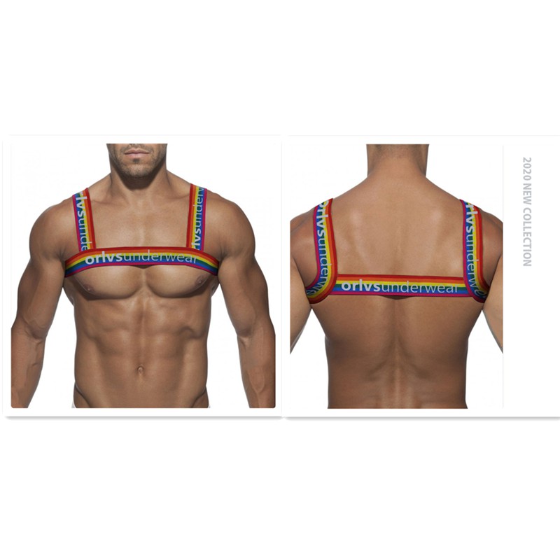 Dây đai đeo vai điều chỉnh tư thế ORLVS OR6607 bằng nylon co giãn màu cầu vồng cho nam