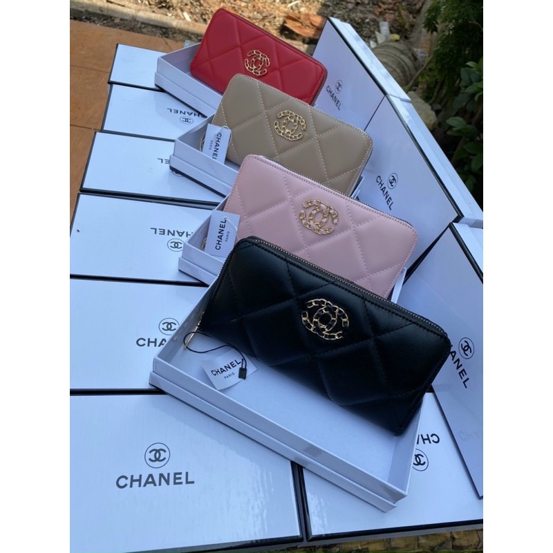 Ví nữ dài cầm tay nhiều ngăn đựng tiền thẻ điện thoại cao cấp Chanel Fullbox