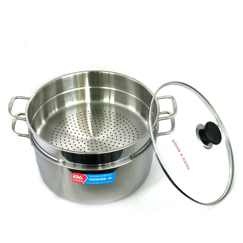 Bộ Nồi Xửng Hấp Gà Nấu Xôi 2 Tầng Inox Đông Á Đáy Từ Cao Cấp - Dùng Được Bếp Từ