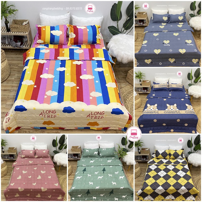 Chăn Hè Siêu Gọn Nhẹ Chất Liệu Cotton Poly Thấm Hút Mồ Hôi Tốt Poly Cotton Mẫu Mới