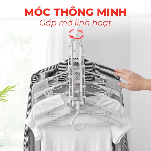 Móc treo đồ phơi quần áo thông minh kiểu dáng hàn quốc cho người lớn trẻ em nhiều tầng linh hoạt