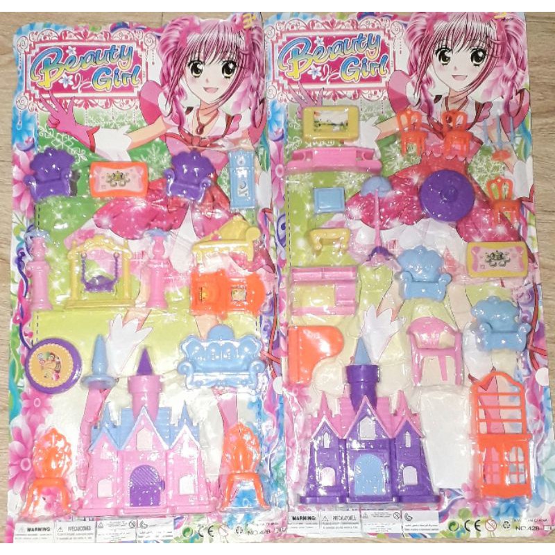 Sét Bộ đồ chơi mô hình lâu đài và nội thất bằng nhựa rất đẹp